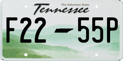 TN license plate F2255P
