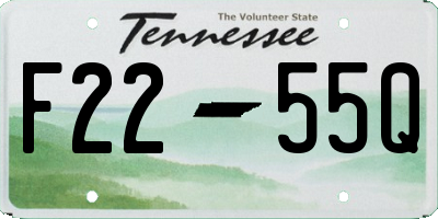 TN license plate F2255Q