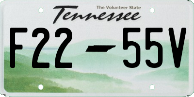 TN license plate F2255V