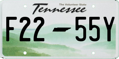 TN license plate F2255Y