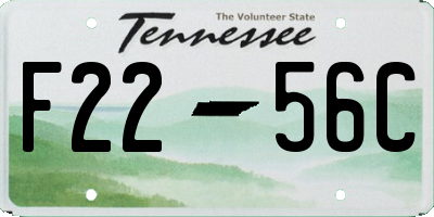 TN license plate F2256C
