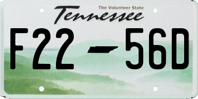TN license plate F2256D