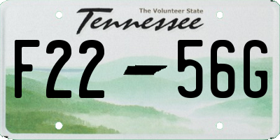 TN license plate F2256G