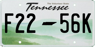 TN license plate F2256K