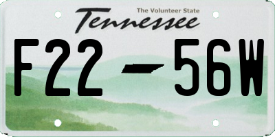 TN license plate F2256W
