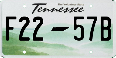 TN license plate F2257B