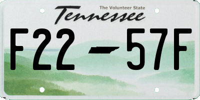 TN license plate F2257F