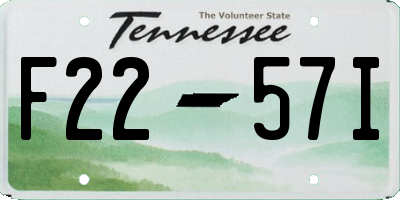 TN license plate F2257I