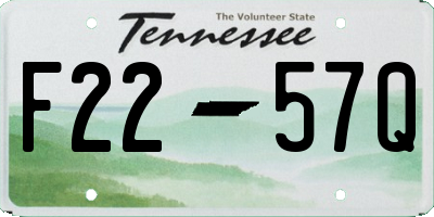 TN license plate F2257Q