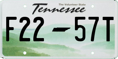 TN license plate F2257T
