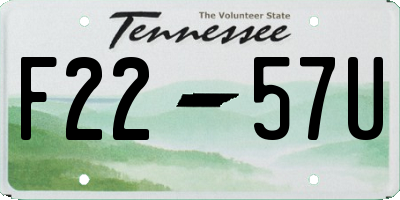 TN license plate F2257U