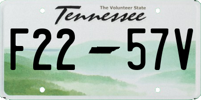 TN license plate F2257V