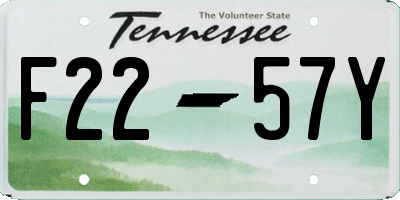 TN license plate F2257Y