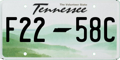 TN license plate F2258C