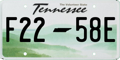 TN license plate F2258E