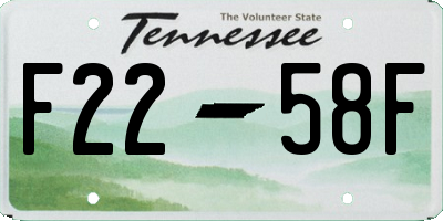 TN license plate F2258F