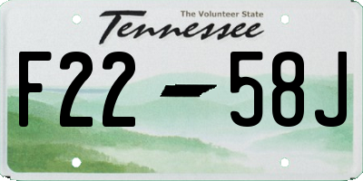 TN license plate F2258J