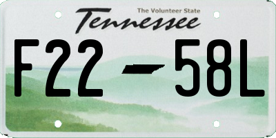 TN license plate F2258L