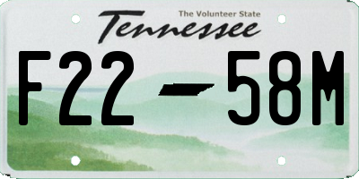 TN license plate F2258M