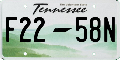 TN license plate F2258N