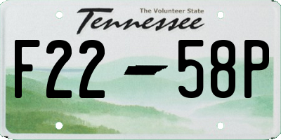 TN license plate F2258P