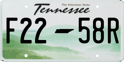 TN license plate F2258R