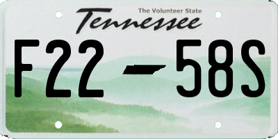 TN license plate F2258S