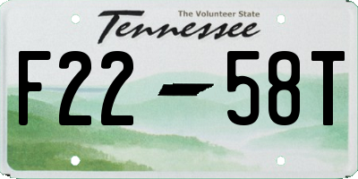 TN license plate F2258T