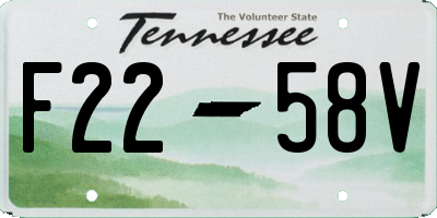 TN license plate F2258V