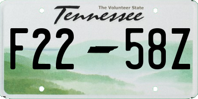 TN license plate F2258Z