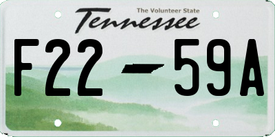 TN license plate F2259A