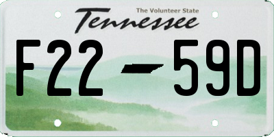 TN license plate F2259D