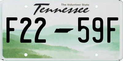 TN license plate F2259F
