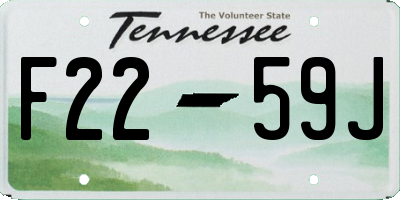 TN license plate F2259J