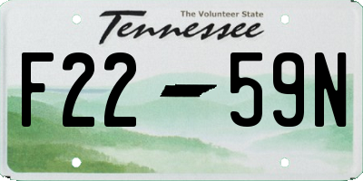 TN license plate F2259N