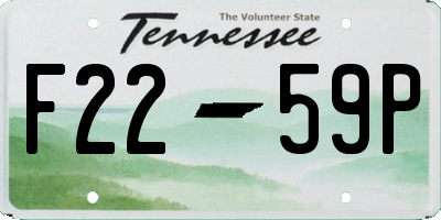 TN license plate F2259P