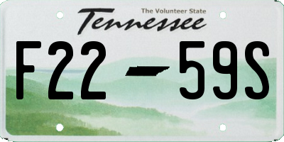 TN license plate F2259S