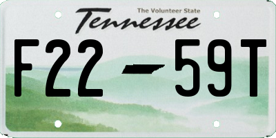 TN license plate F2259T