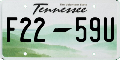 TN license plate F2259U