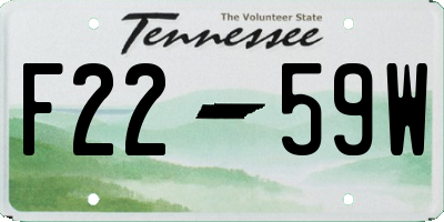 TN license plate F2259W