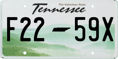 TN license plate F2259X