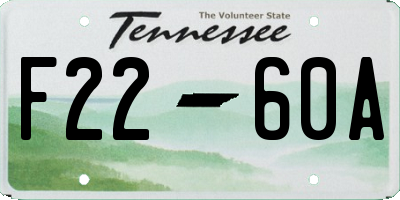TN license plate F2260A