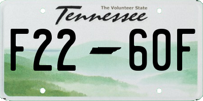 TN license plate F2260F