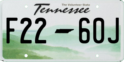 TN license plate F2260J