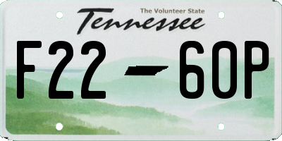 TN license plate F2260P