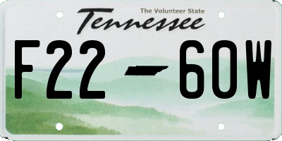 TN license plate F2260W