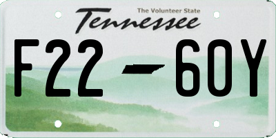 TN license plate F2260Y