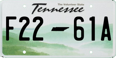TN license plate F2261A