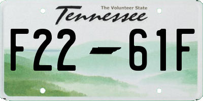 TN license plate F2261F