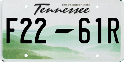 TN license plate F2261R